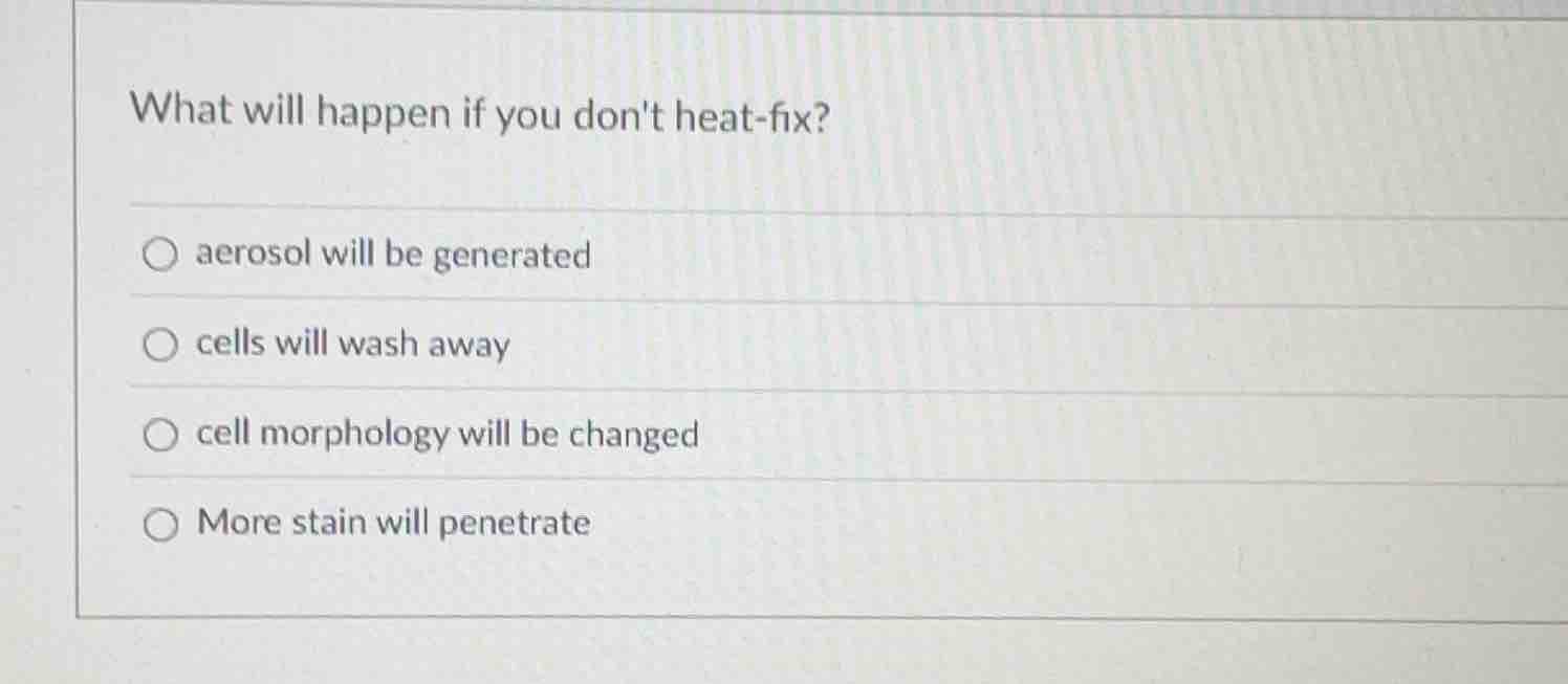 what will happen if you dont heat - fix? ○ aerosol will be generated ○ …