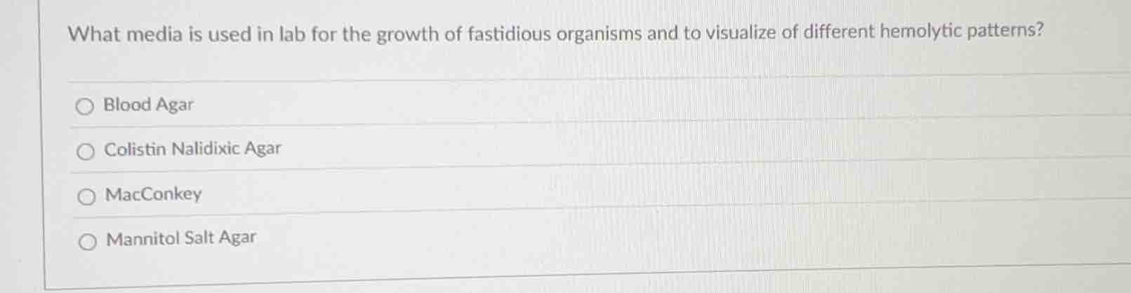 what media is used in lab for the growth of fastidious organisms and to…