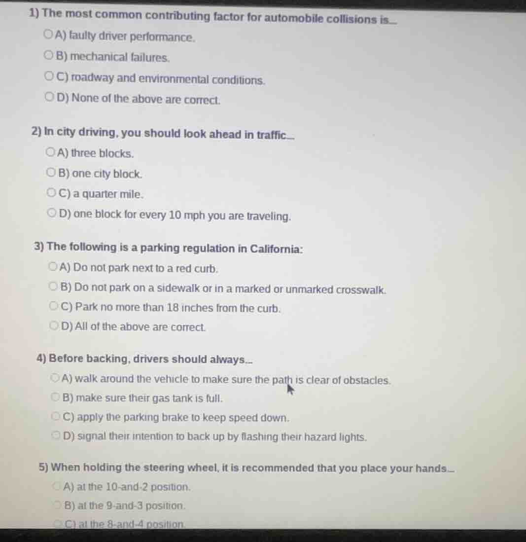 1) the most common contributing factor for automobile collisions is... …
