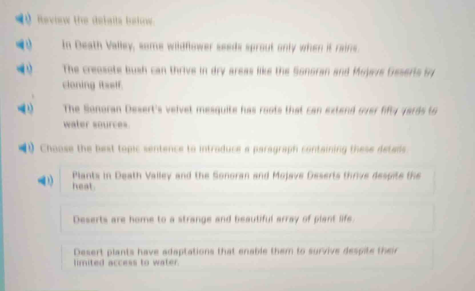 review the details below: in death valley, some wildflower seeds sprout…