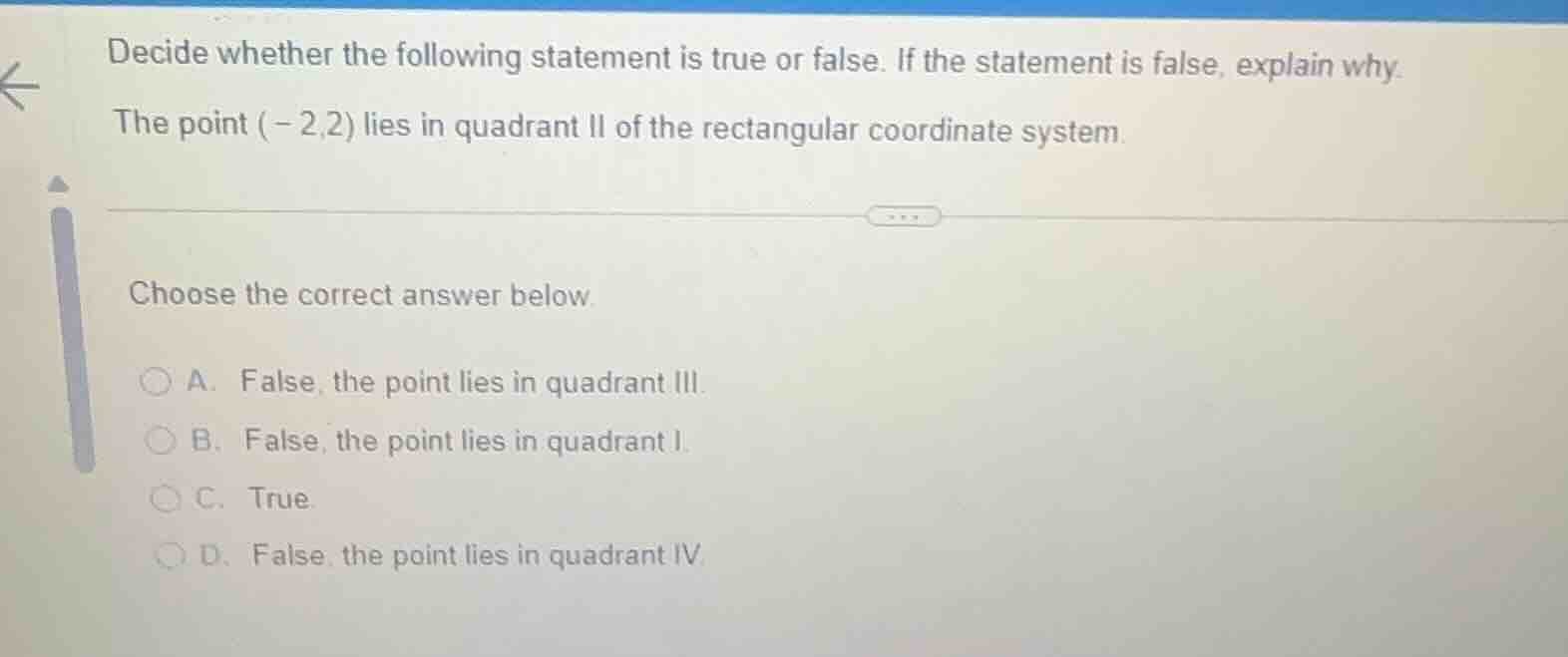 decide whether the following statement is true or false. if the stateme…