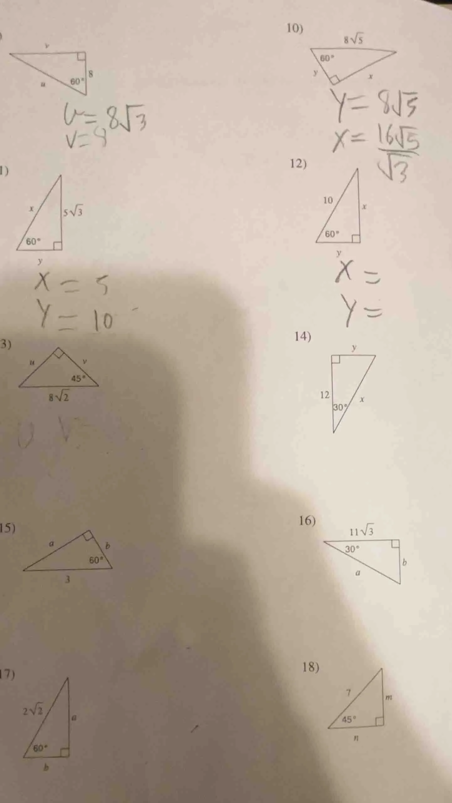 10) 1) 3) 15) 17) 12) 14) 16) 18)