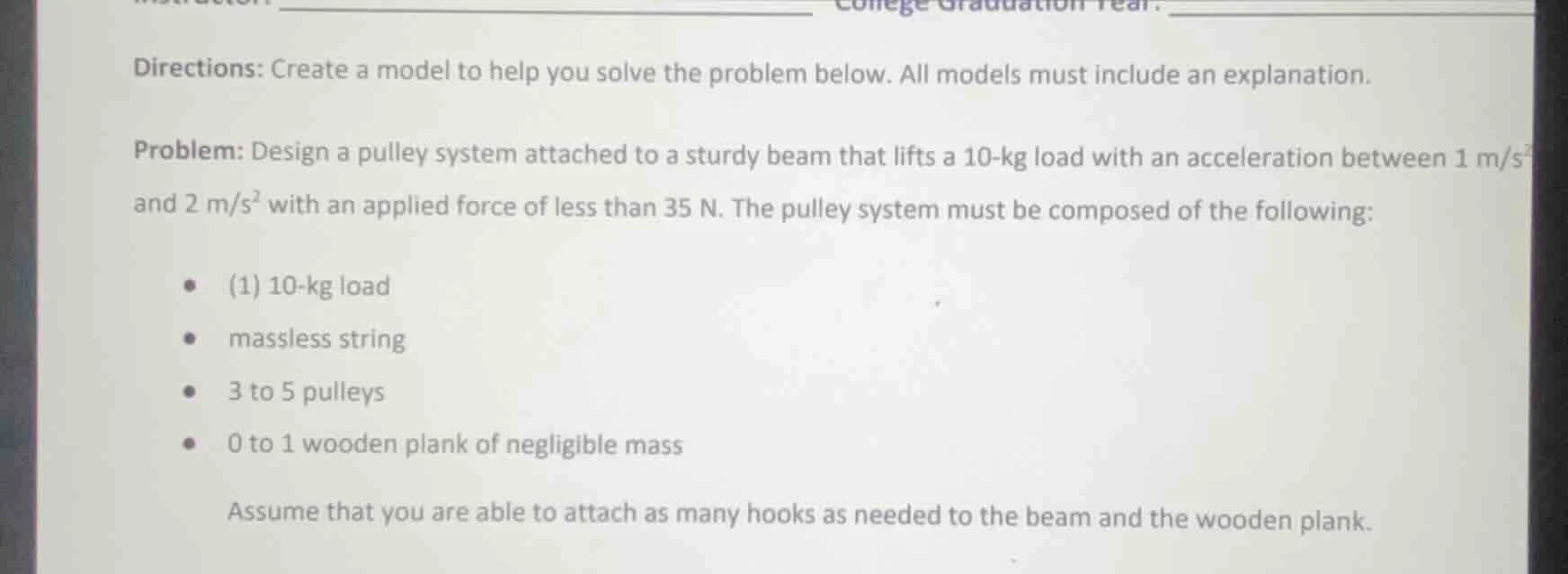 directions: create a model to help you solve the problem below. all mod…