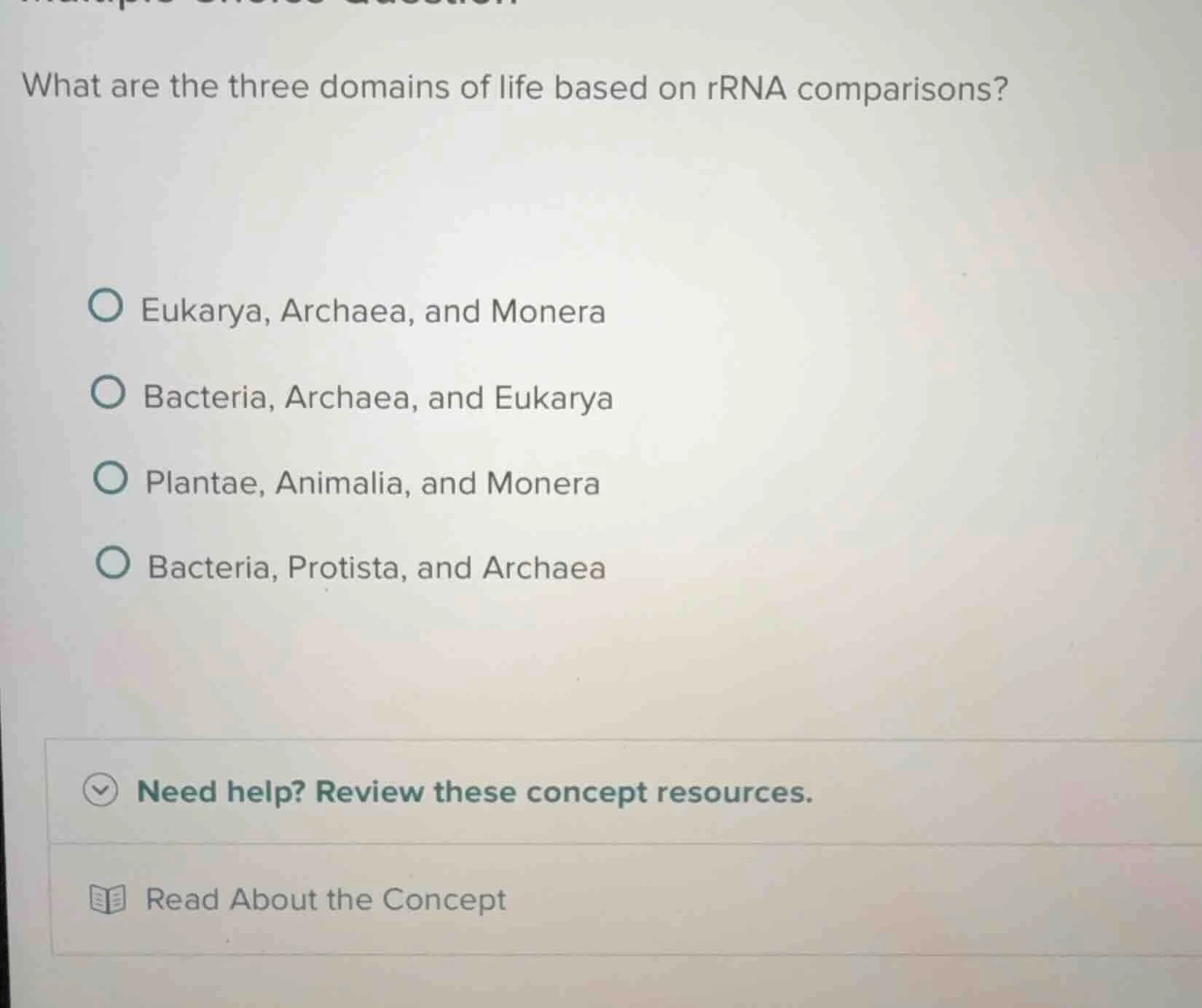 what are the three domains of life based on rrna comparisons? eukarya, …