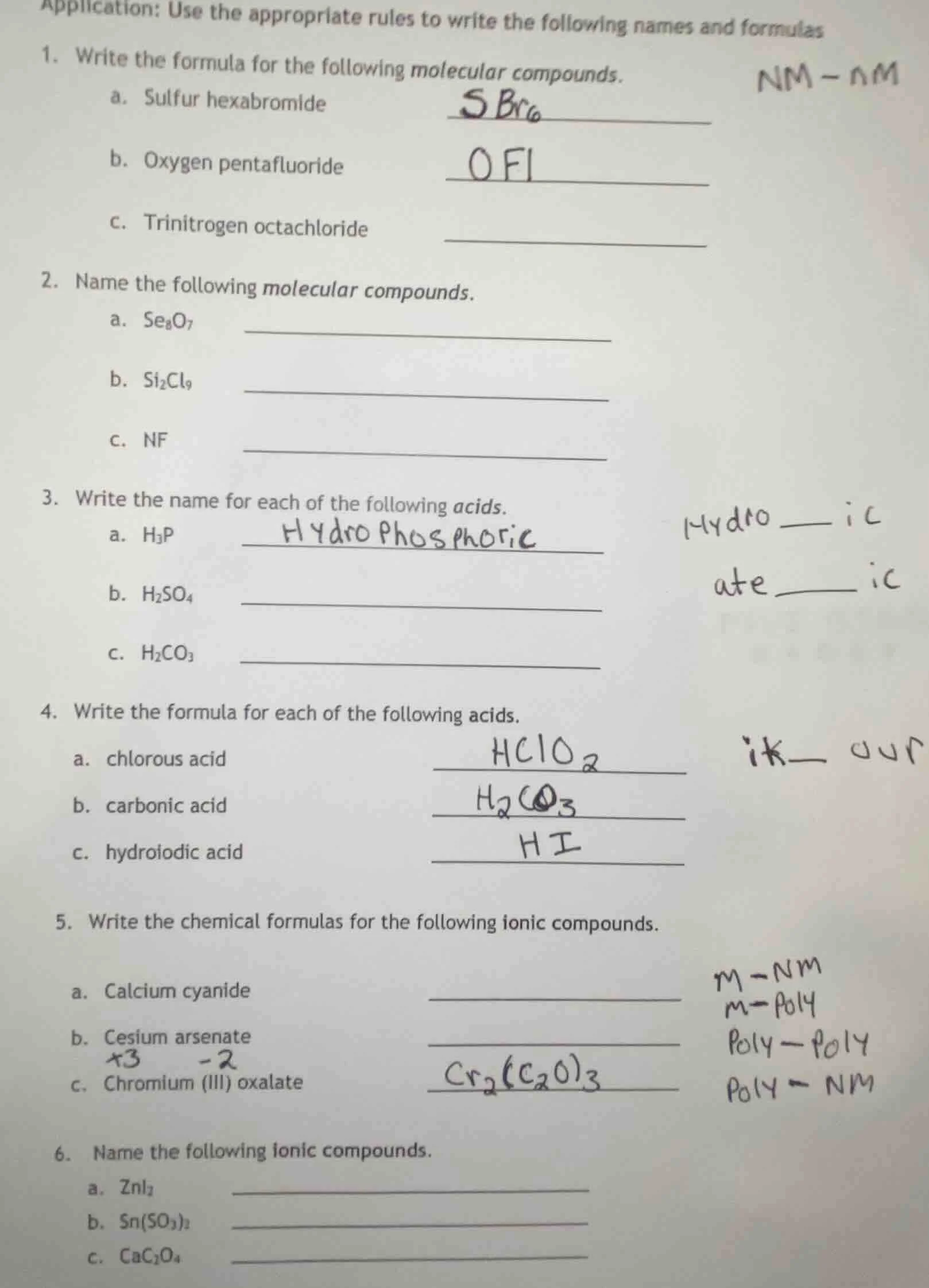 application: use the appropriate rules to write the following names and…