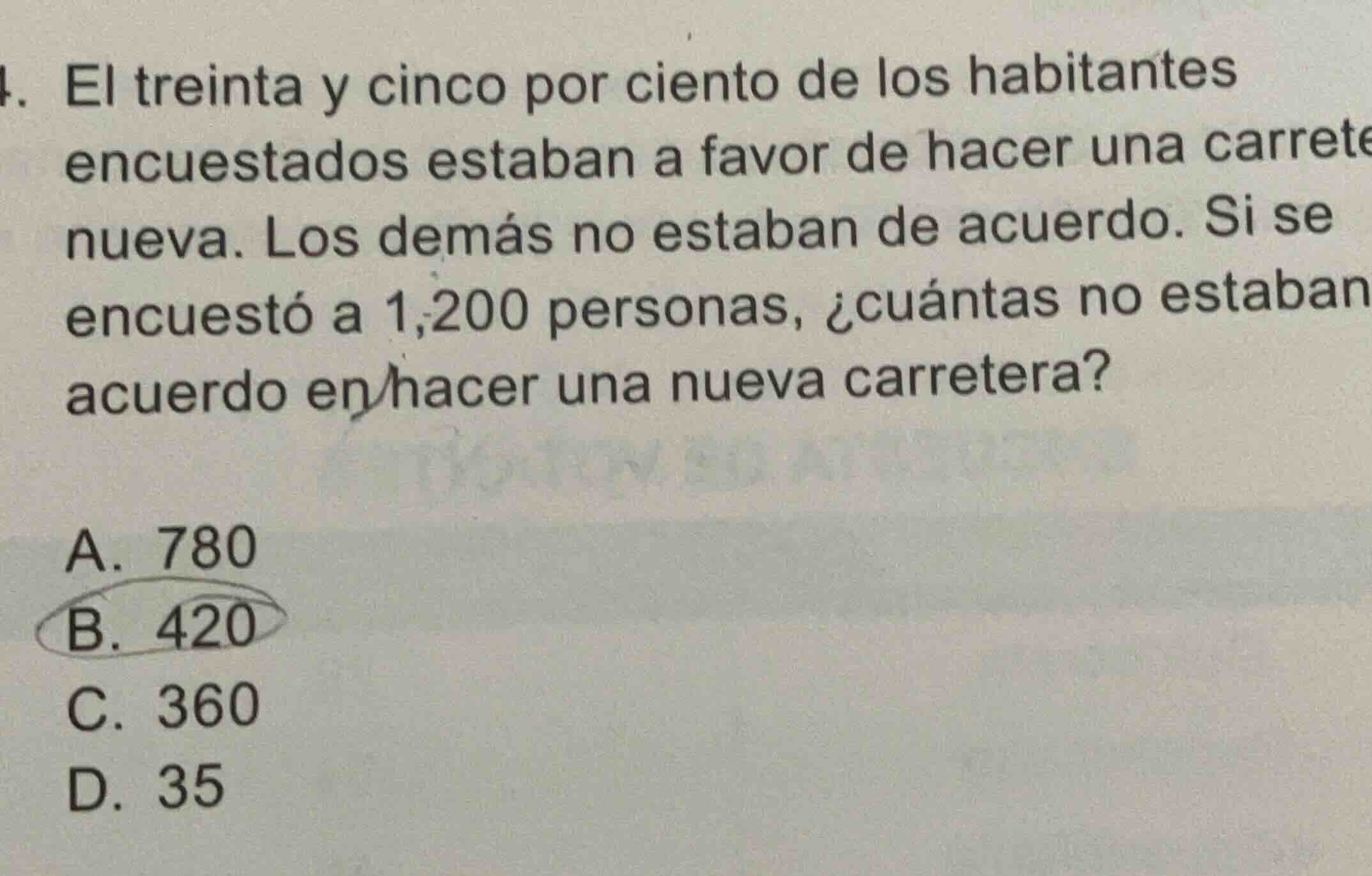 4. el treinta y cinco por ciento de los habitantes encuestados estaban …