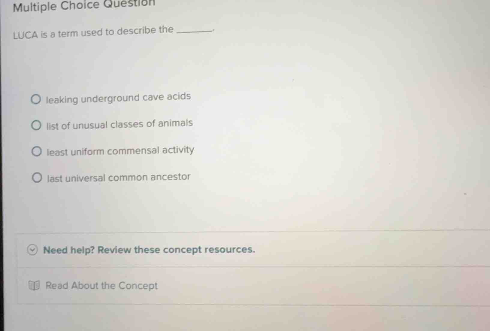 multiple choice question luca is a term used to describe the ______. le…