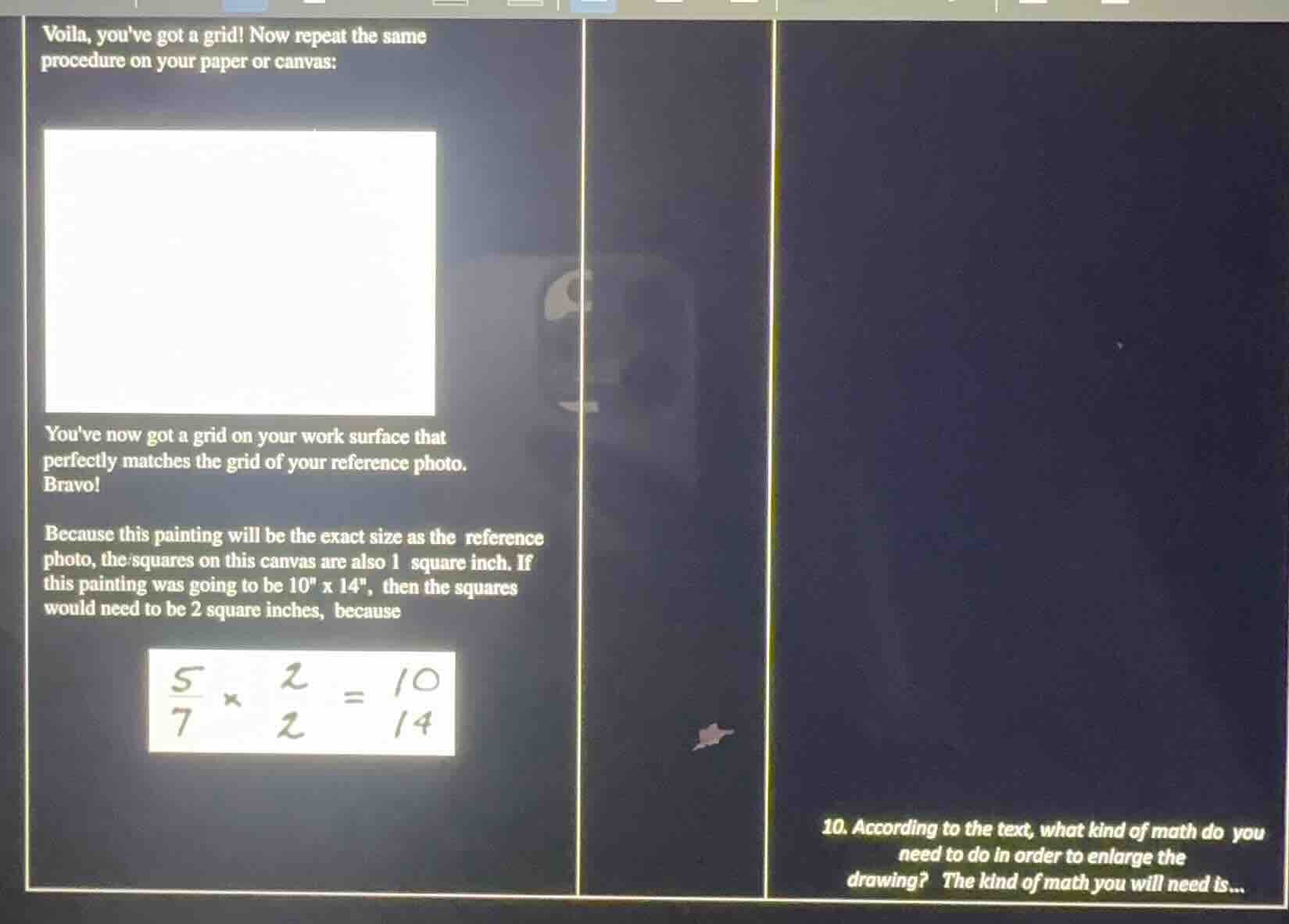 voila, youve got a grid! now repeat the same procedure on your paper or…