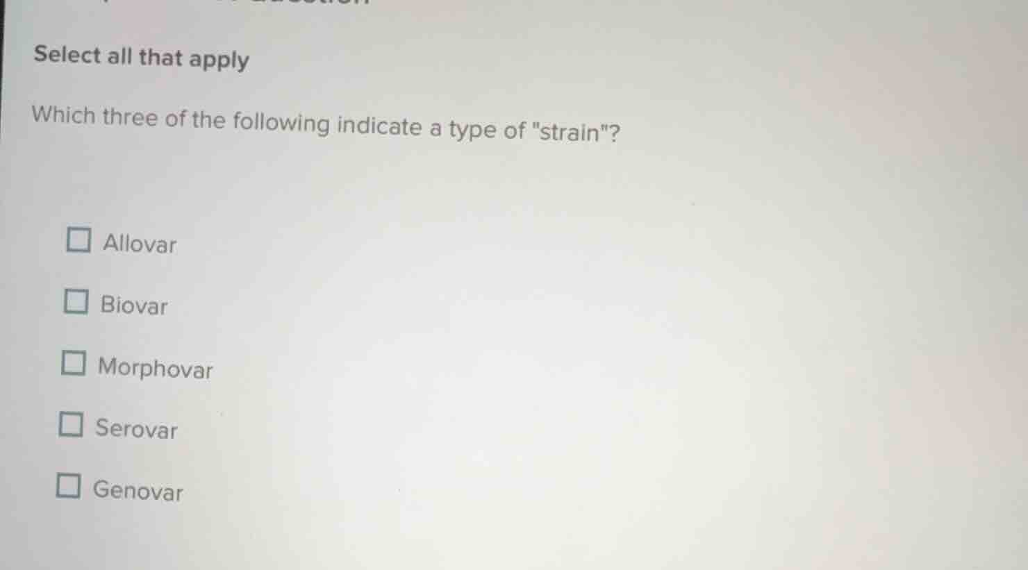 select all that apply which three of the following indicate a type of \…