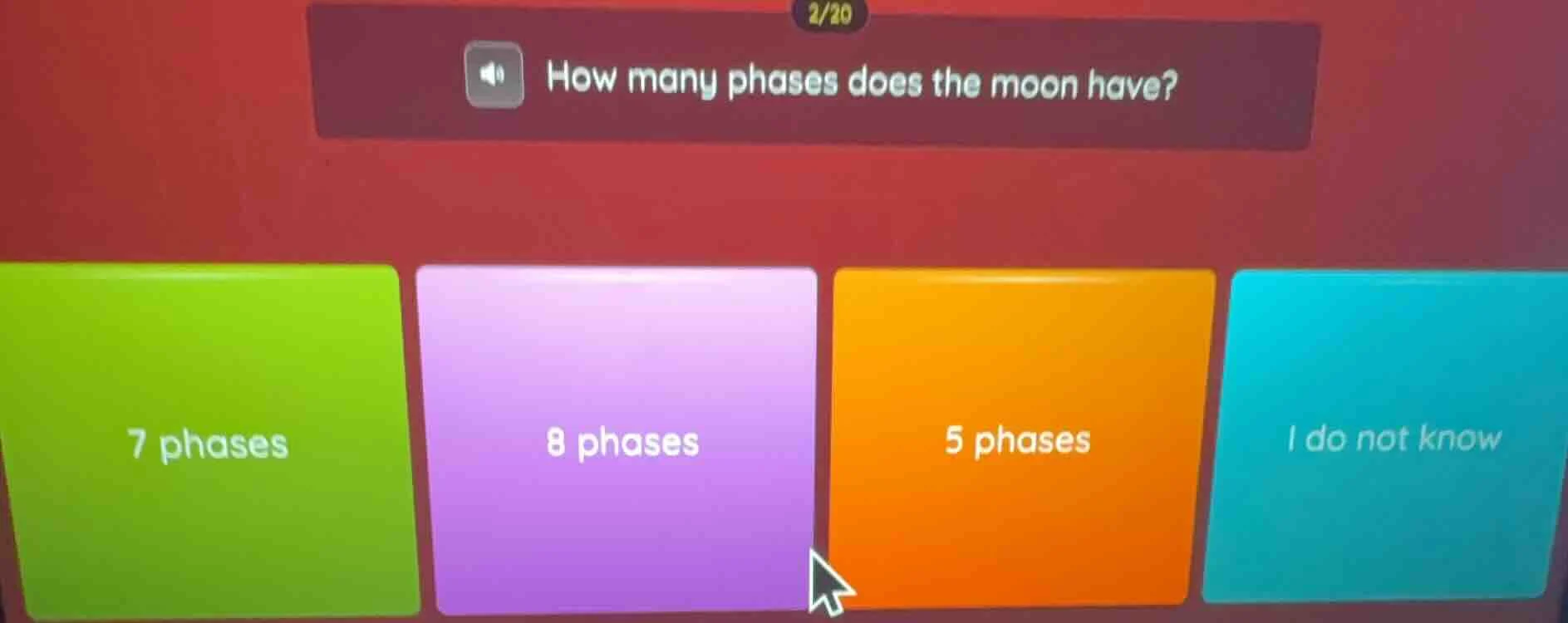 how many phases does the moon have? 7 phases 8 phases 5 phases i do not…