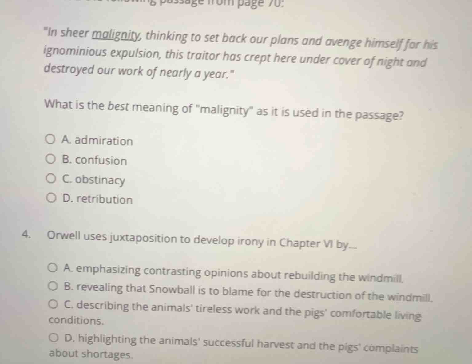 passage from page 70: \in sheer malignity, thinking to set back our pla…