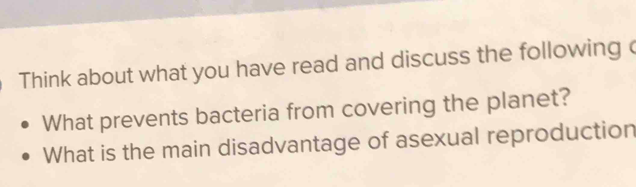 think about what you have read and discuss the following - what prevent…