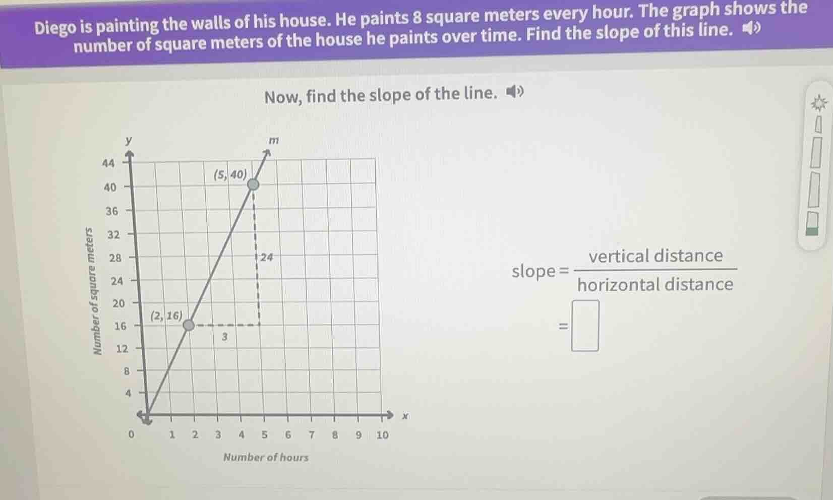 diego is painting the walls of his house. he paints 8 square meters eve…