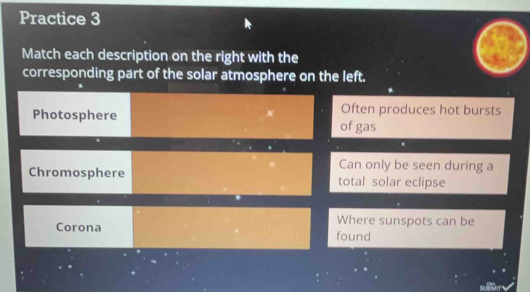 practice 3 match each description on the right with the corresponding p…
