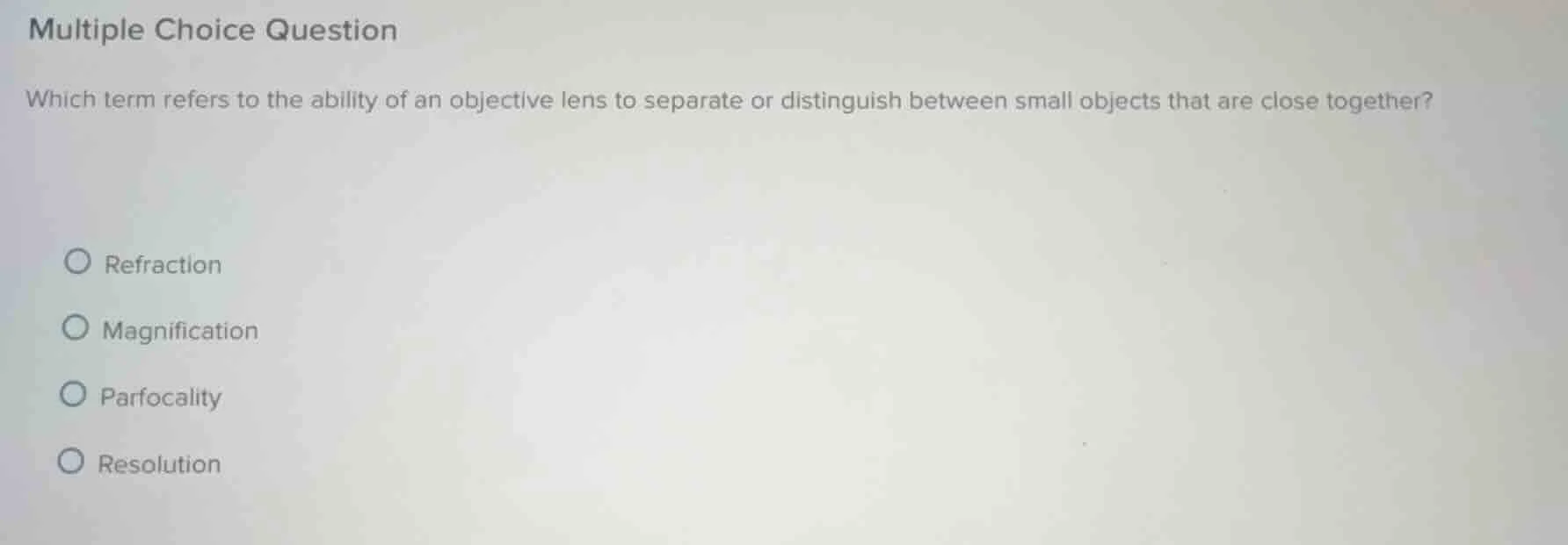 multiple choice question which term refers to the ability of an objecti…