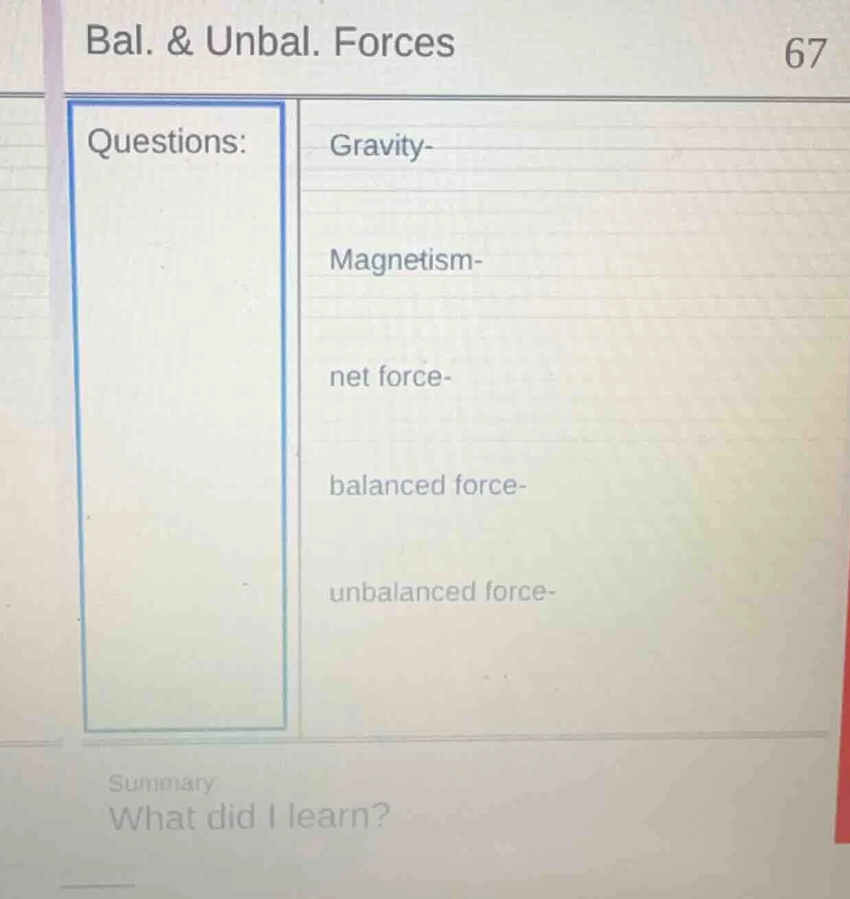 bal. & unbal. forces questions: gravity- magnetism- net force- balanced…