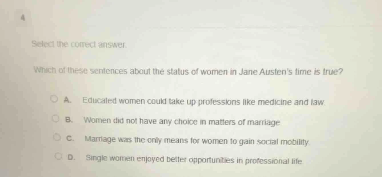 select the correct answer. which of these sentences about the status of…