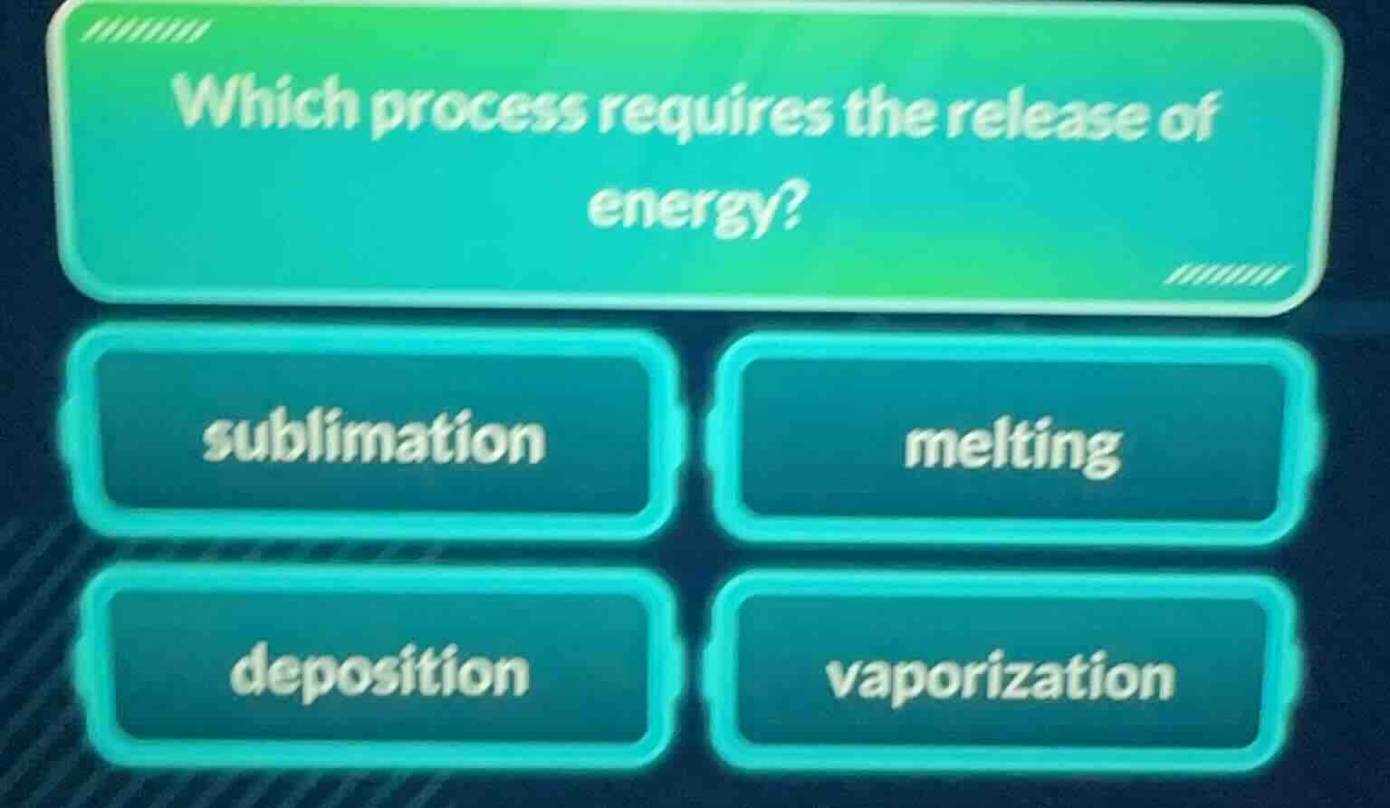 which process requires the release of energy? sublimation melting depos…