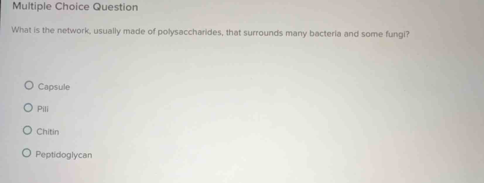 multiple choice question what is the network, usually made of polysacch…