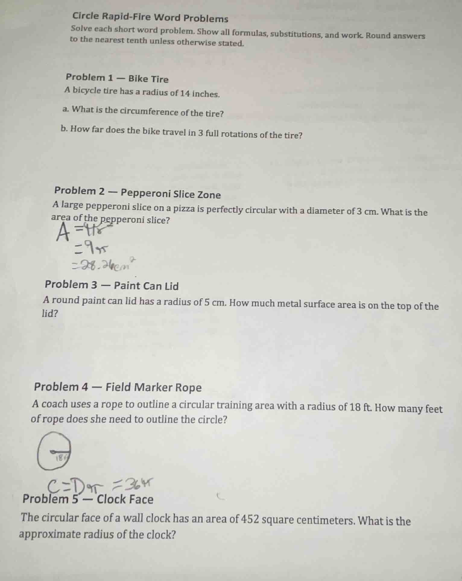 circle rapid - fire word problems solve each short word problem. show a…