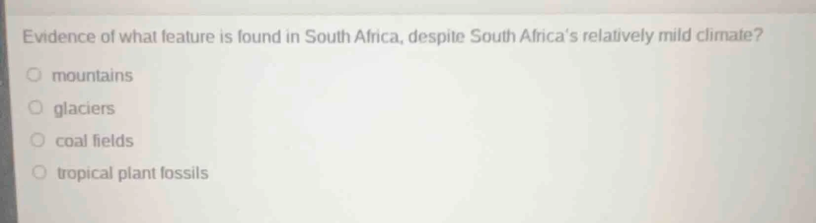 evidence of what feature is found in south africa, despite south africa…