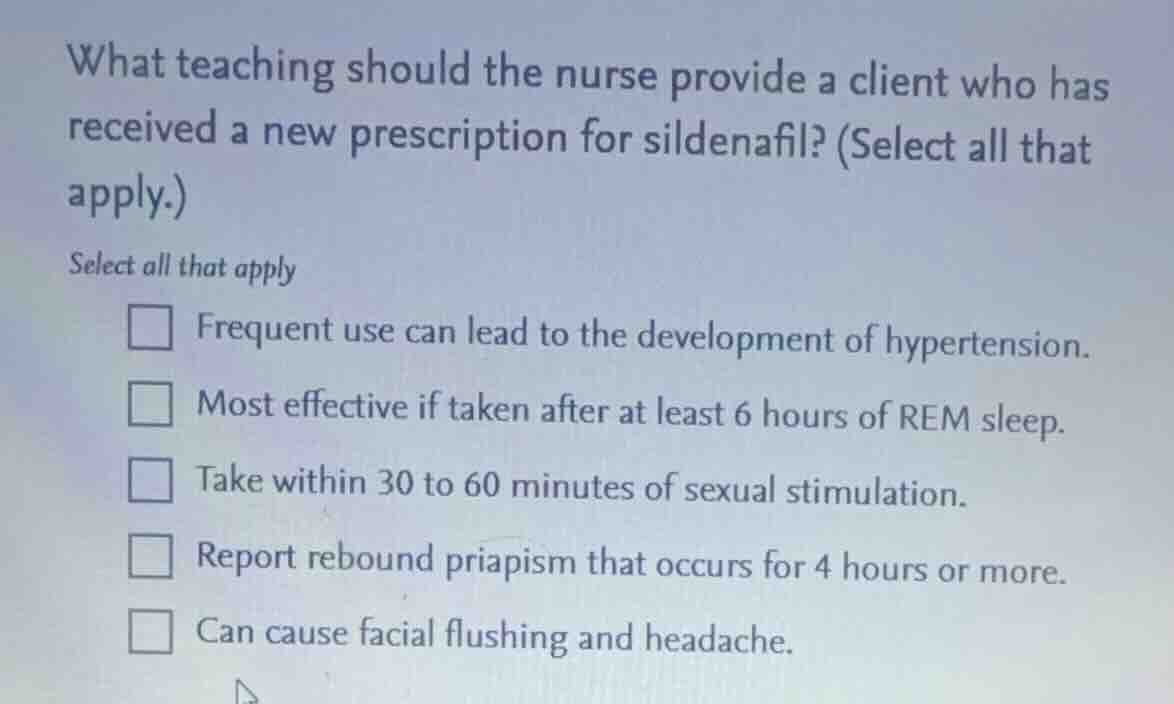 what teaching should the nurse provide a client who has received a new …