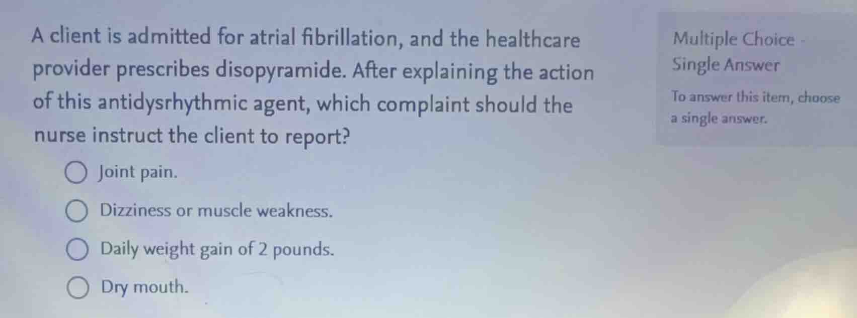 a client is admitted for atrial fibrillation, and the healthcare provid…