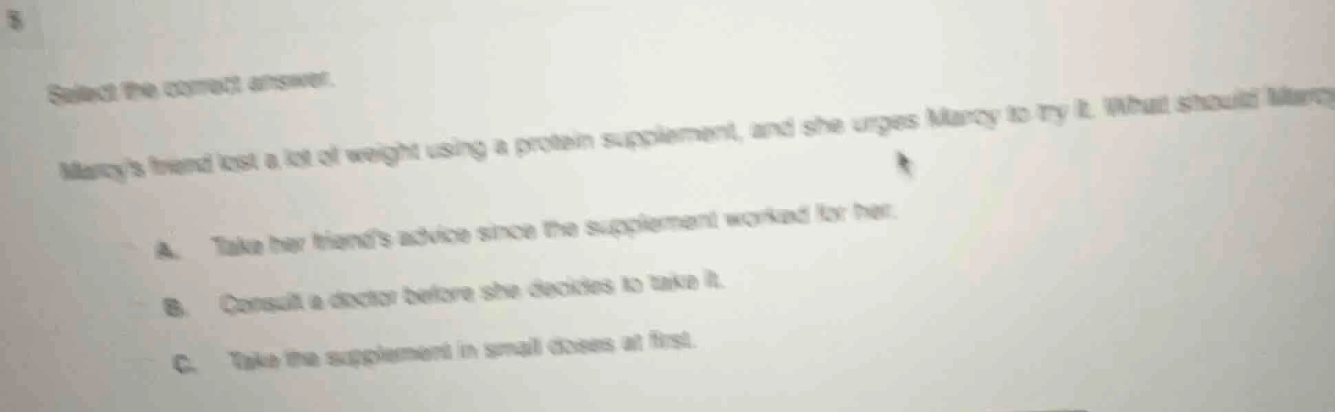 select the correct answer. marcys friend lost a lot of weight using a p…