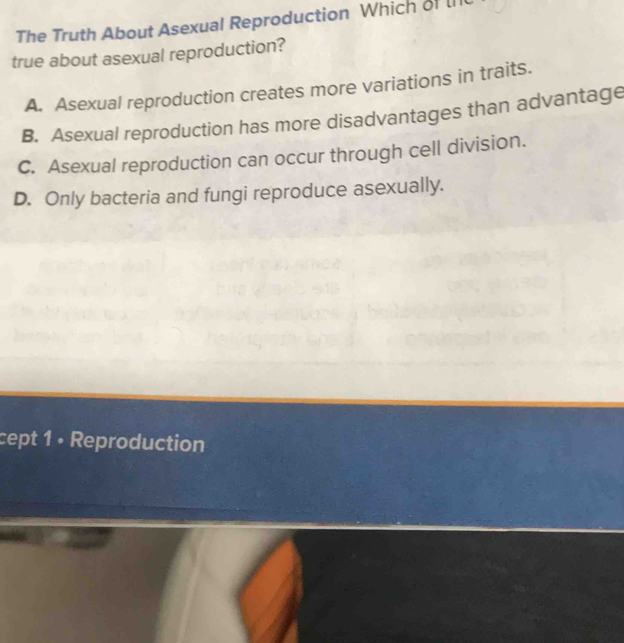 the truth about asexual reproduction which of true about asexual reprod…