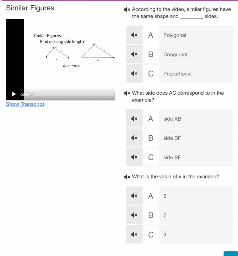 similar figures similar figures find missing side length show transcrip…