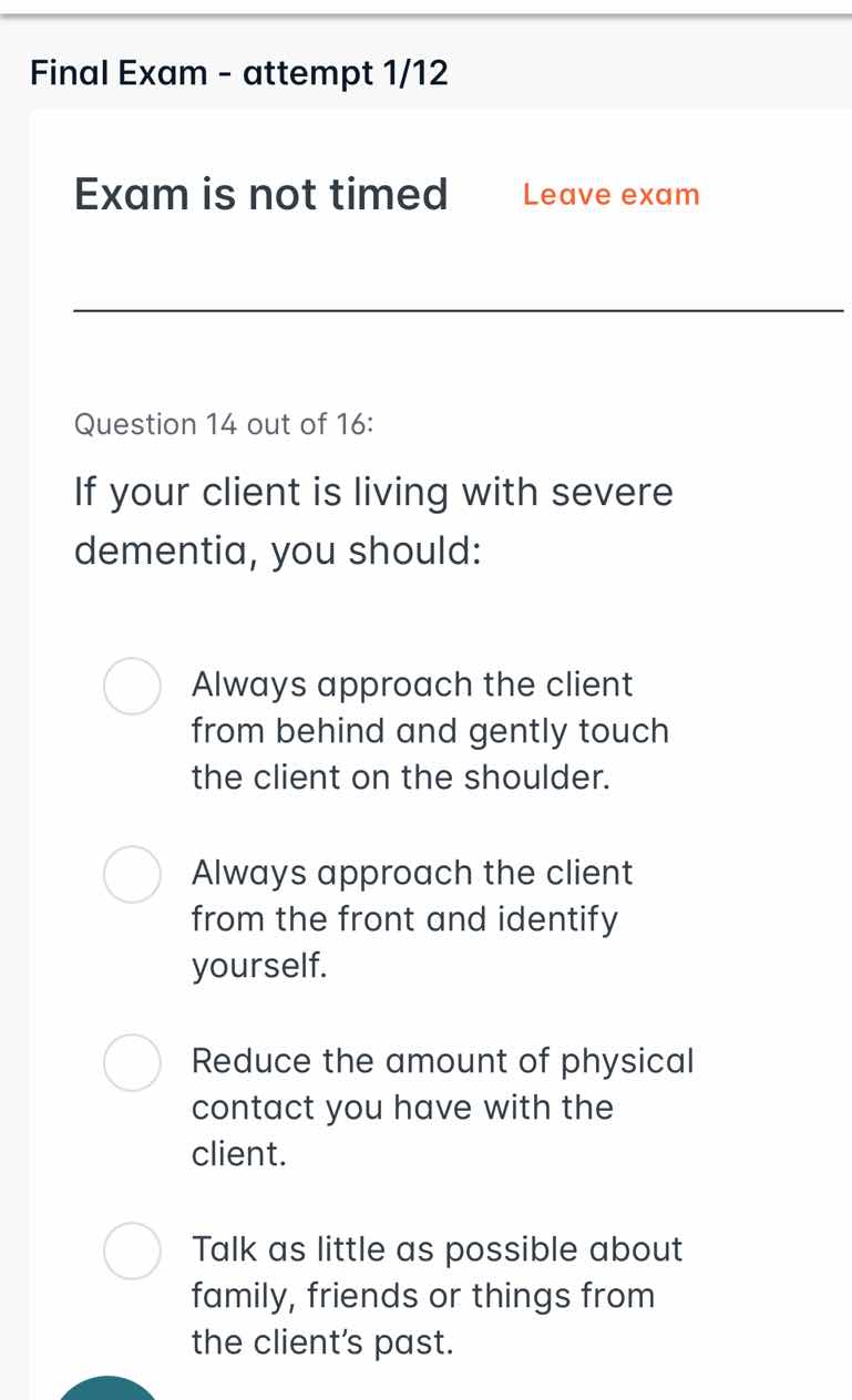 final exam - attempt 1/12 exam is not timed leave exam question 14 out …