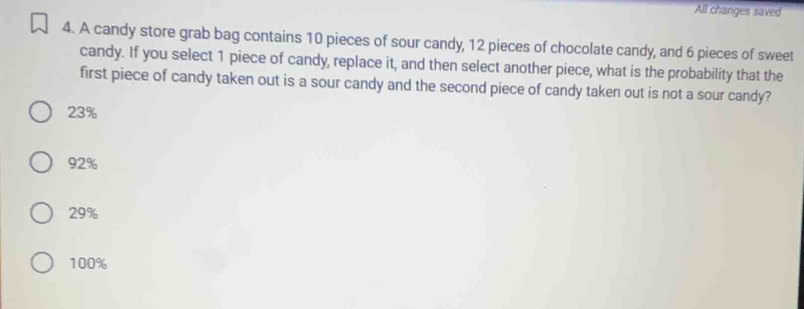 4. a candy store grab bag contains 10 pieces of sour candy, 12 pieces o…