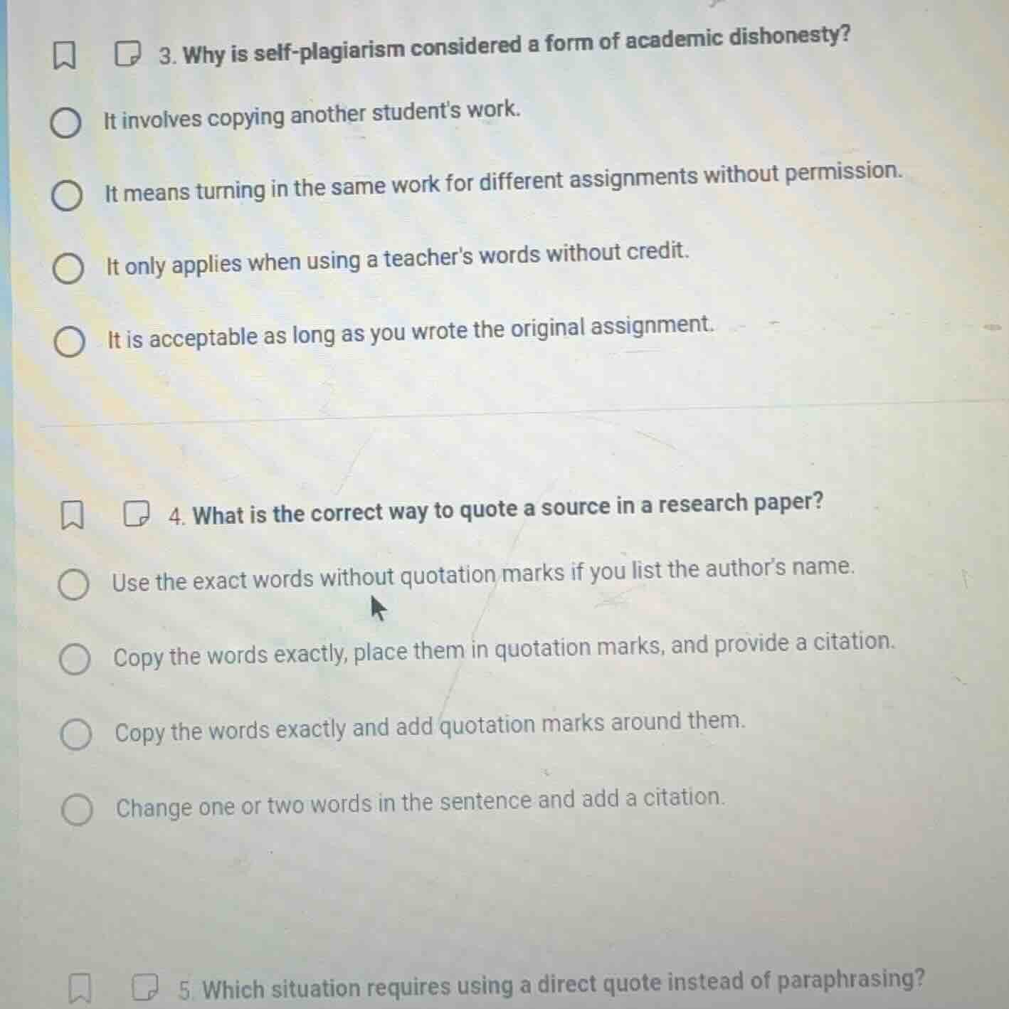 3. why is self - plagiarism considered a form of academic dishonesty? i…
