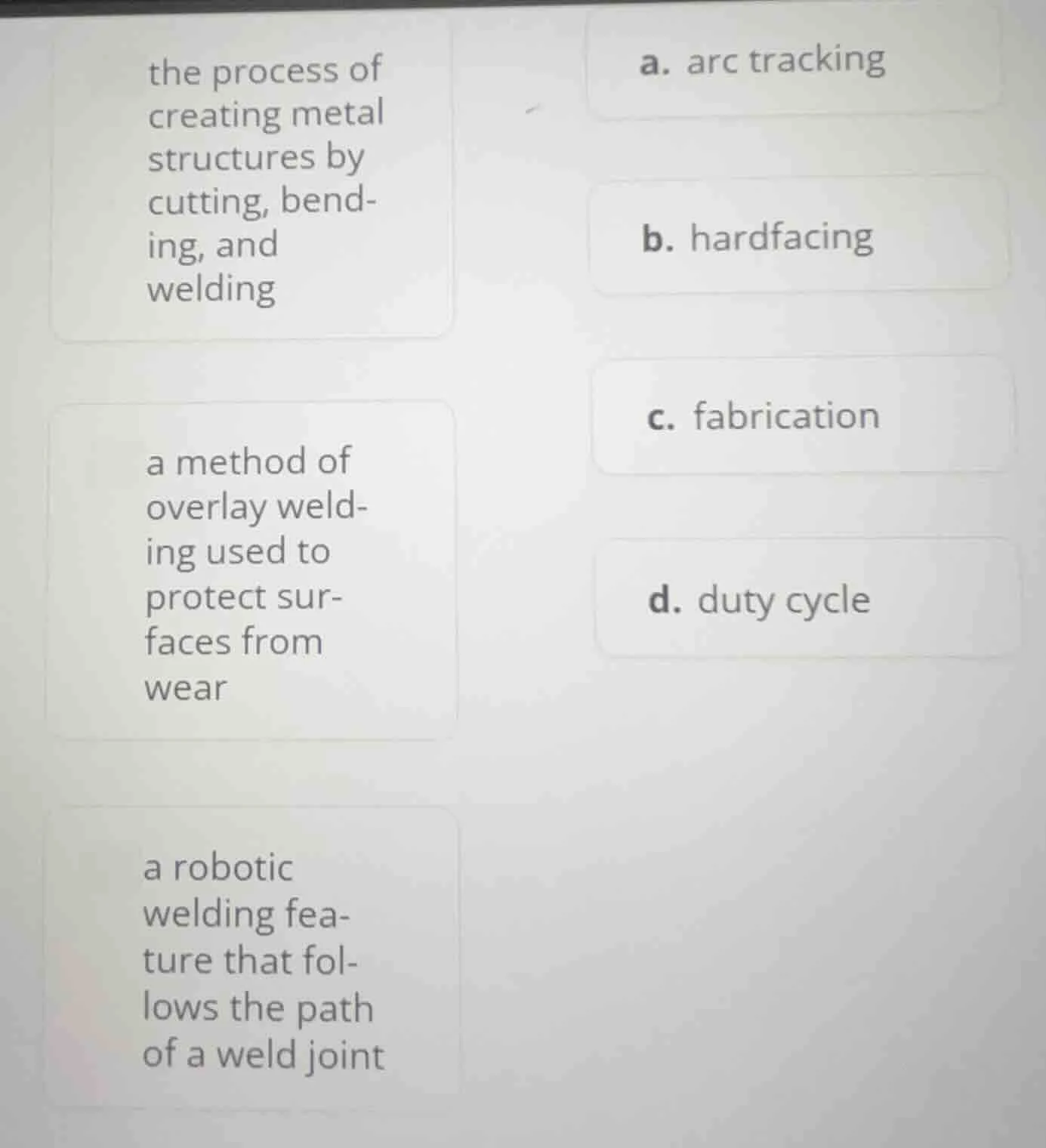 the process of creating metal structures by cutting, bending, and weldi…