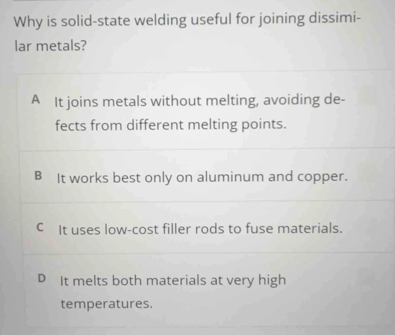 why is solid - state welding useful for joining dissimilar metals? a it…