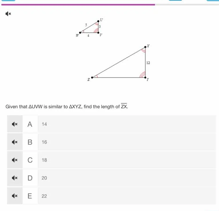given that $\\triangle uvw$ is similar to $\\triangle xyz$, find the le…