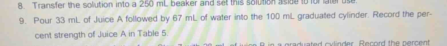 8. transfer the solution into a 250 ml beaker and set this solution asi…