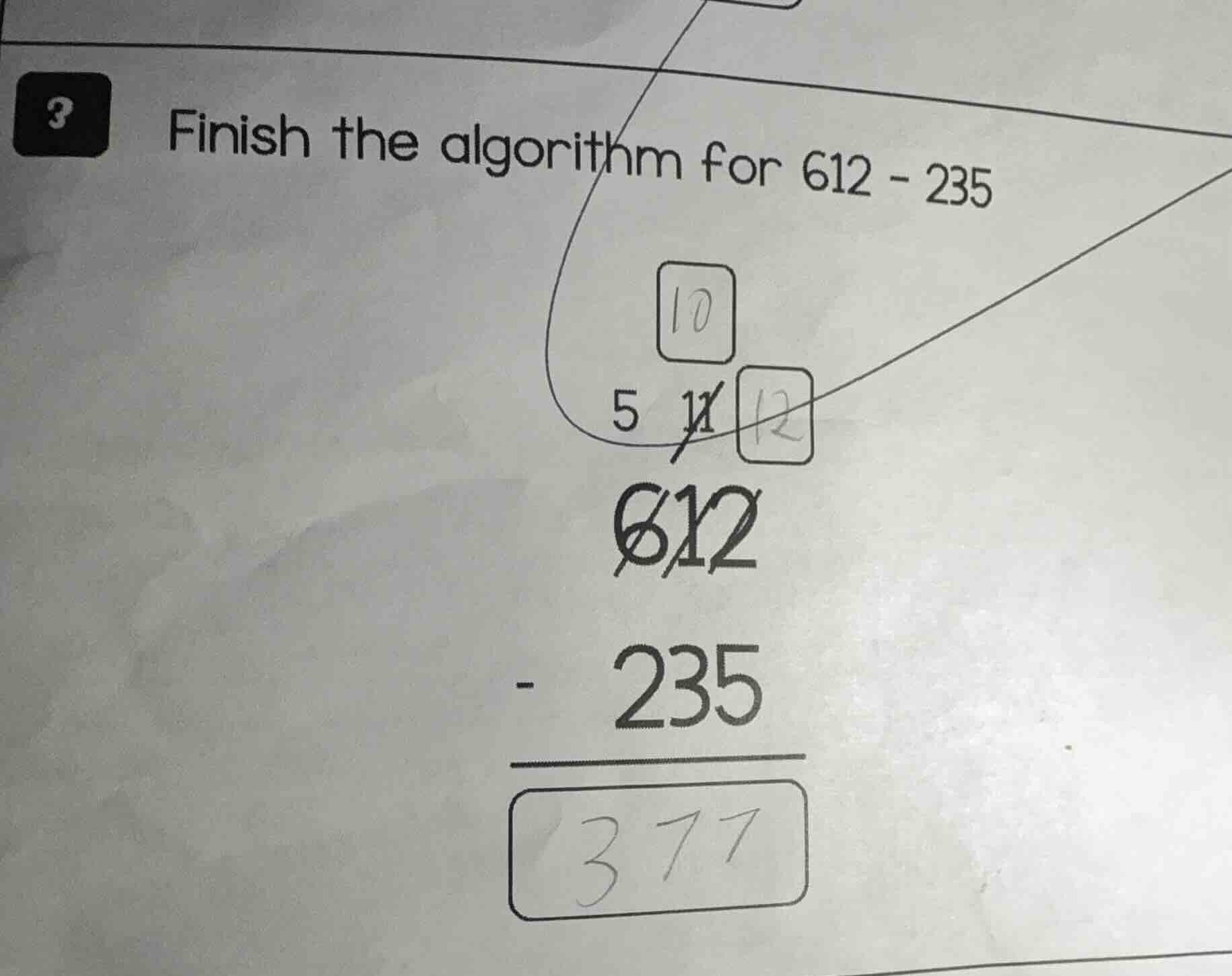 3 finish the algorithm for 612 - 235