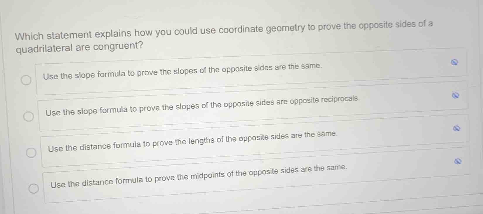 which statement explains how you could use coordinate geometry to prove…