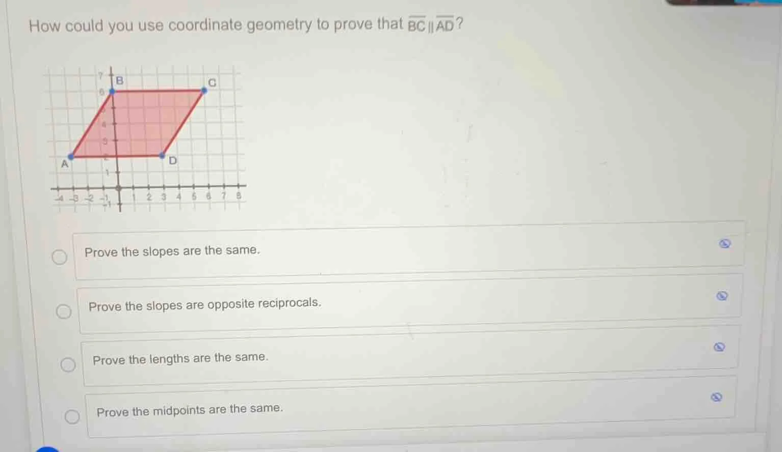 how could you use coordinate geometry to prove that \\(\\overline{bc}\\…