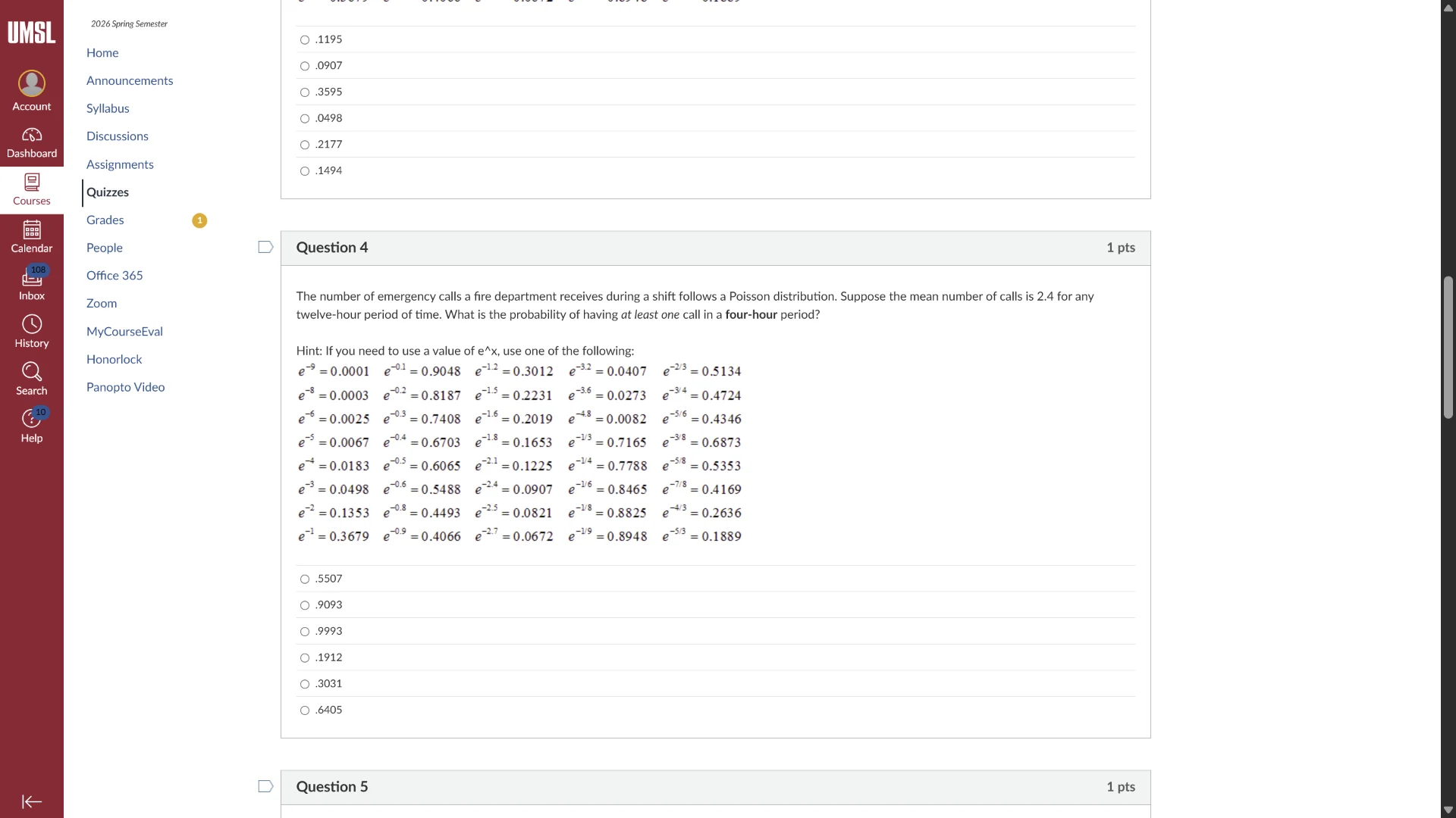 question 4 1 pts the number of emergency calls a fire department receiv…