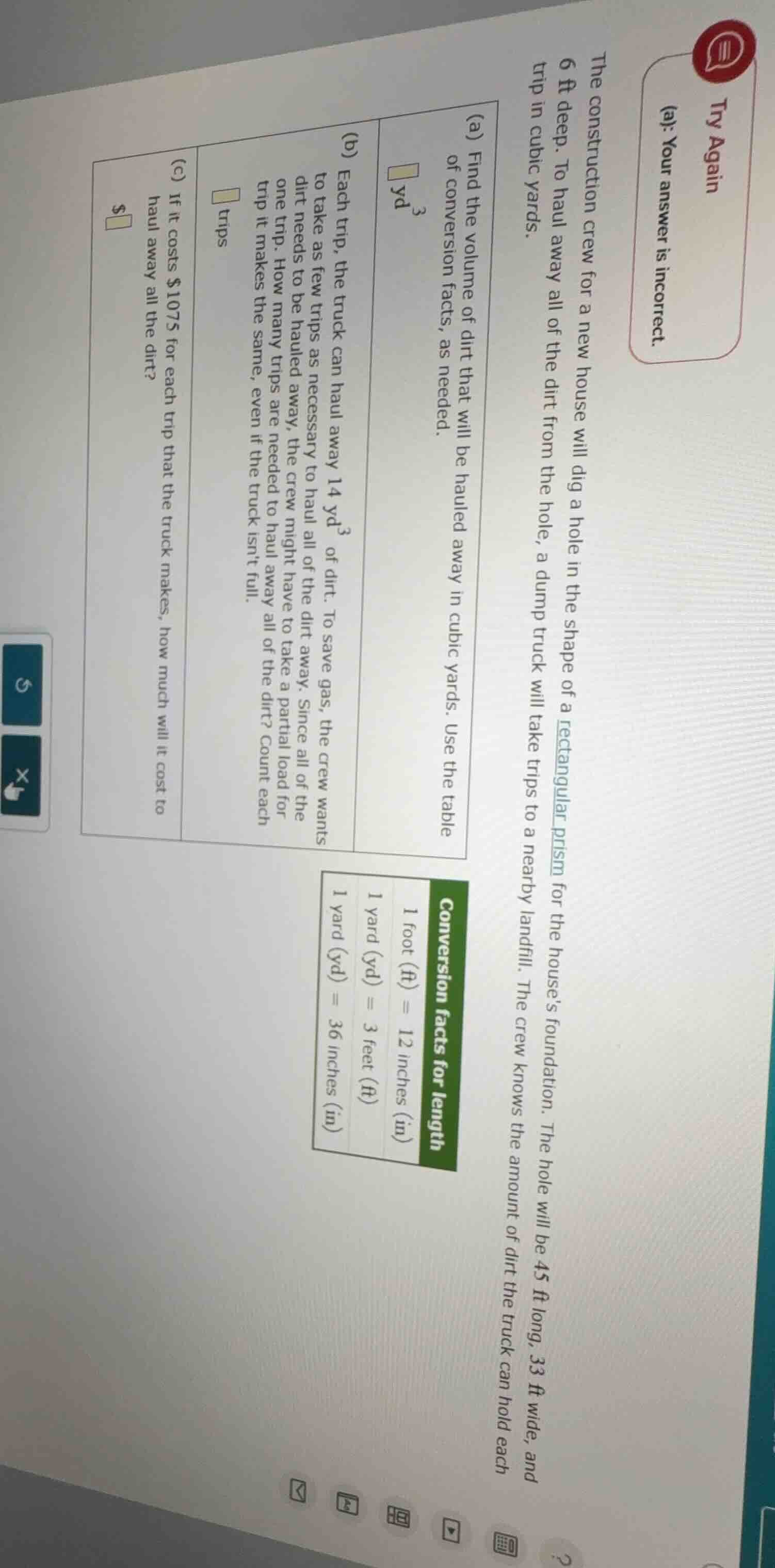 the construction crew for a new house will dig a hole in the shape of a…