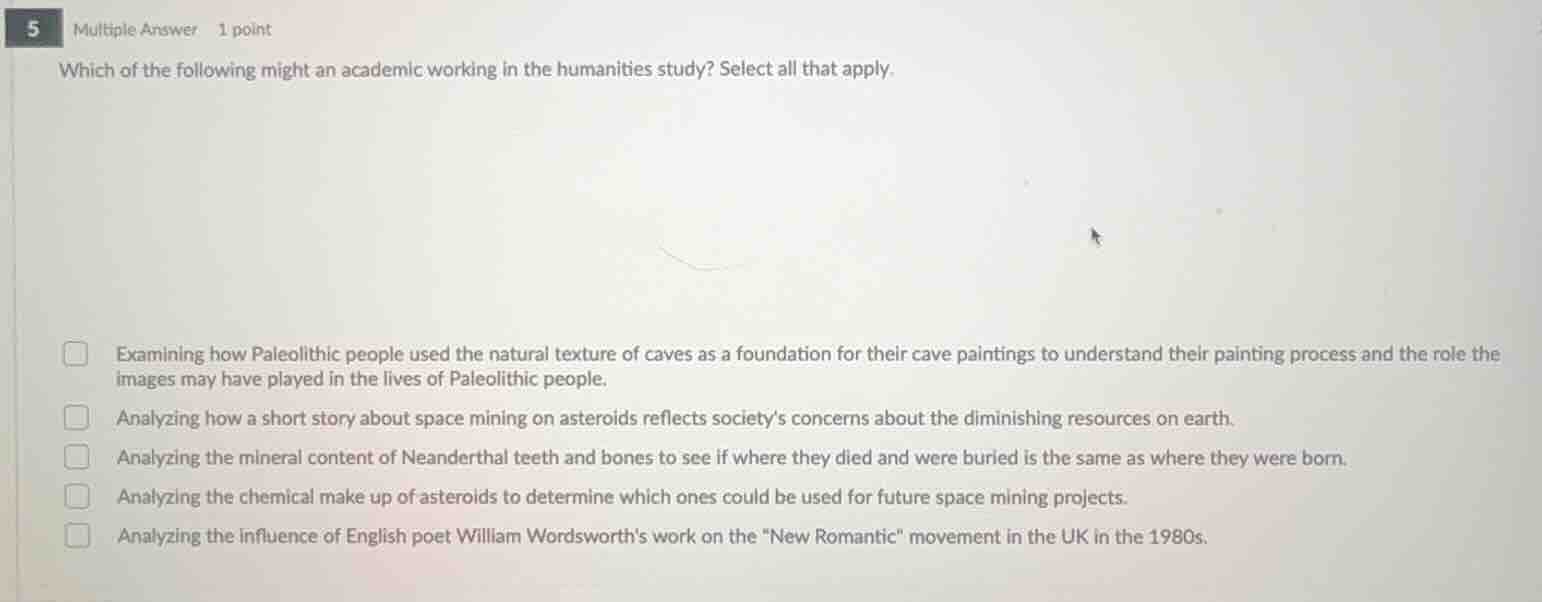 5 multiple answer 1 point which of the following might an academic work…