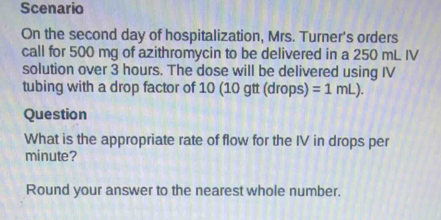 scenario on the second day of hospitalization, mrs. turner’s orders cal…