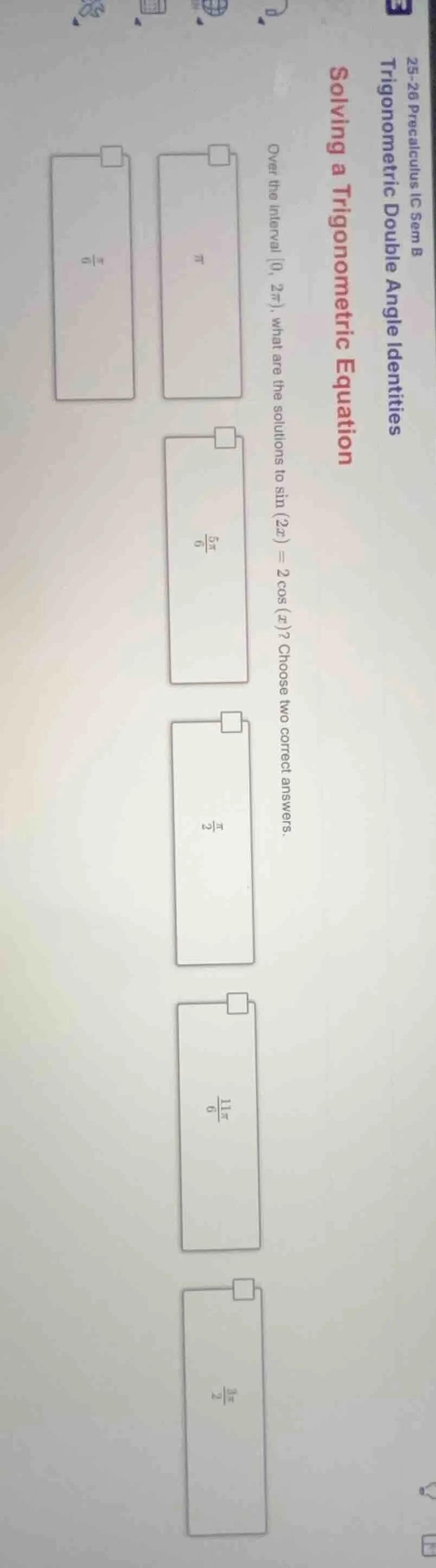 25-26 precalculus ic sem b trigonometric double angle identities solvin…