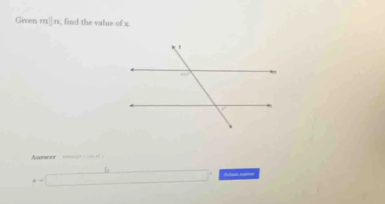 given ( m parallel n ), find the value of ( x ).