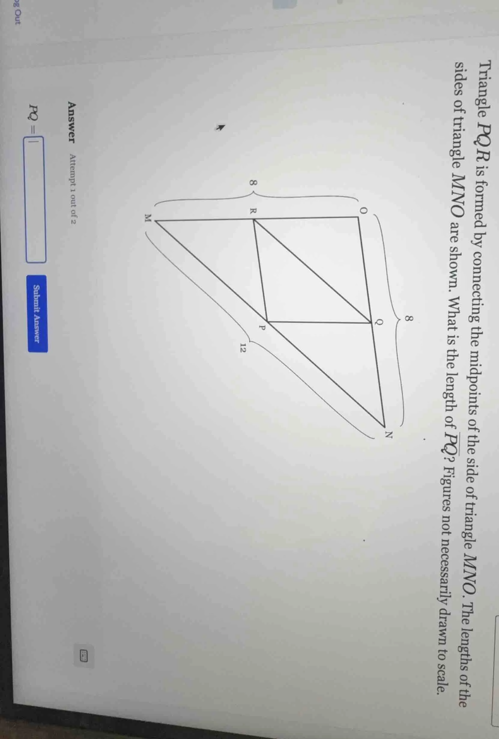 triangle pqr is formed by connecting the midpoints of the side of trian…
