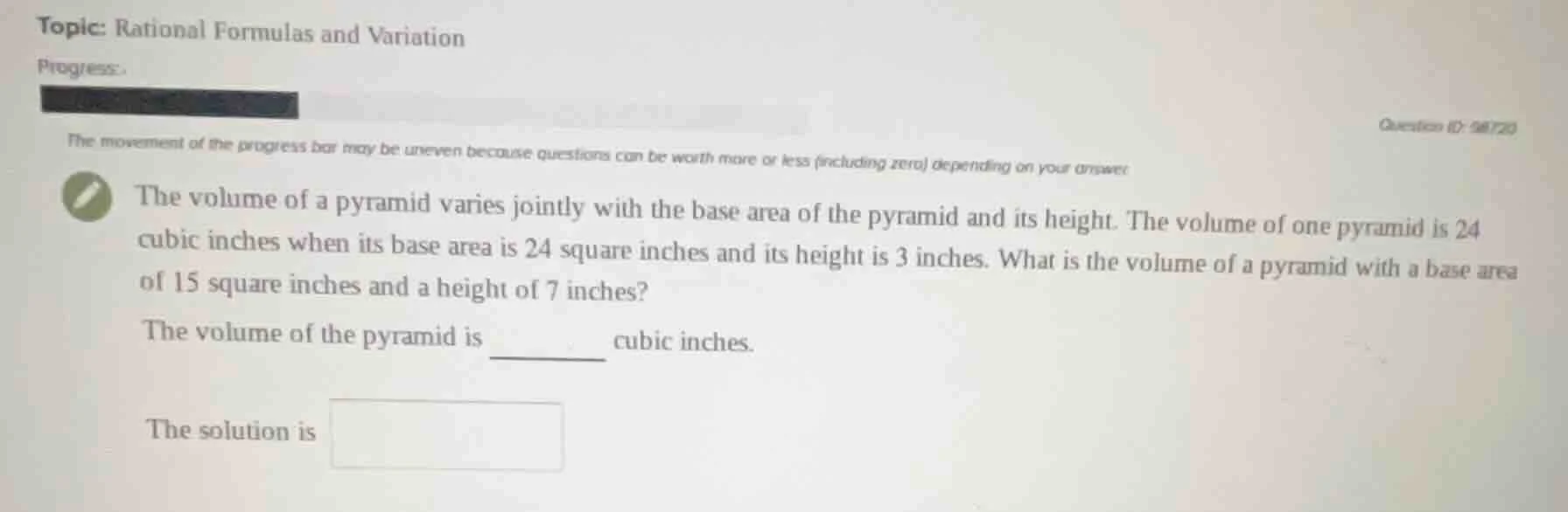 topic: rational formulas and variation progress: the movement of the pr…