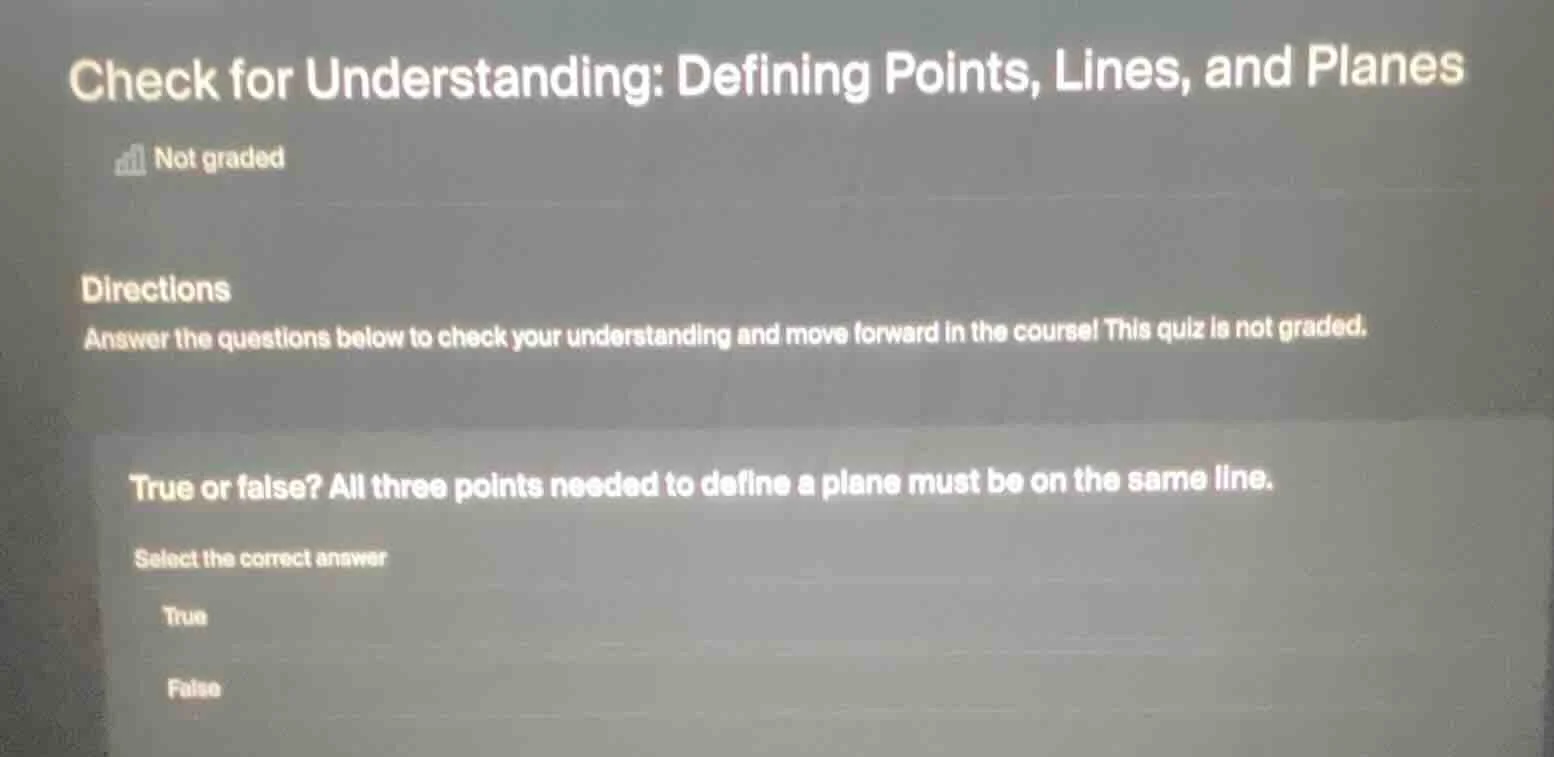 check for understanding: defining points, lines, and planes not graded …