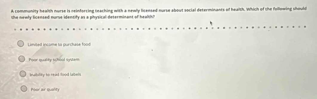 a community health nurse is reinforcing teaching with a newly licensed …